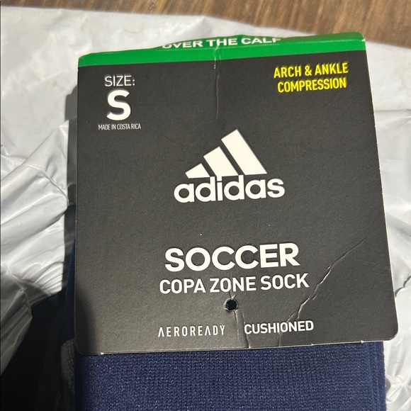 adidas Navy and White Soccer Copa Zone Socks - Picture 6 of 7